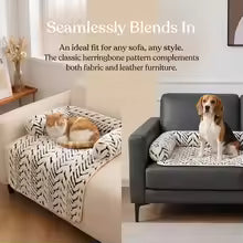 Haustier-Sofabett mit Seitenpolstern, Hunde- und Katzenbett, weich, flauschig, rutschfest, Couch-Schoner, Liegekissen