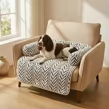 Haustier-Sofabett mit Seitenpolstern, Hunde- und Katzenbett, weich, flauschig, rutschfest, Couch-Schoner, Liegekissen
