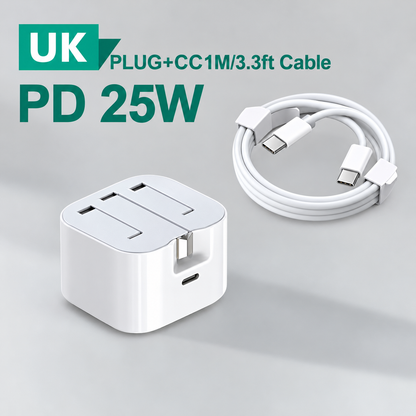 Caricabatterie USB-C standard britannico per iPhone 15 14 13 Pro a ricarica rapida