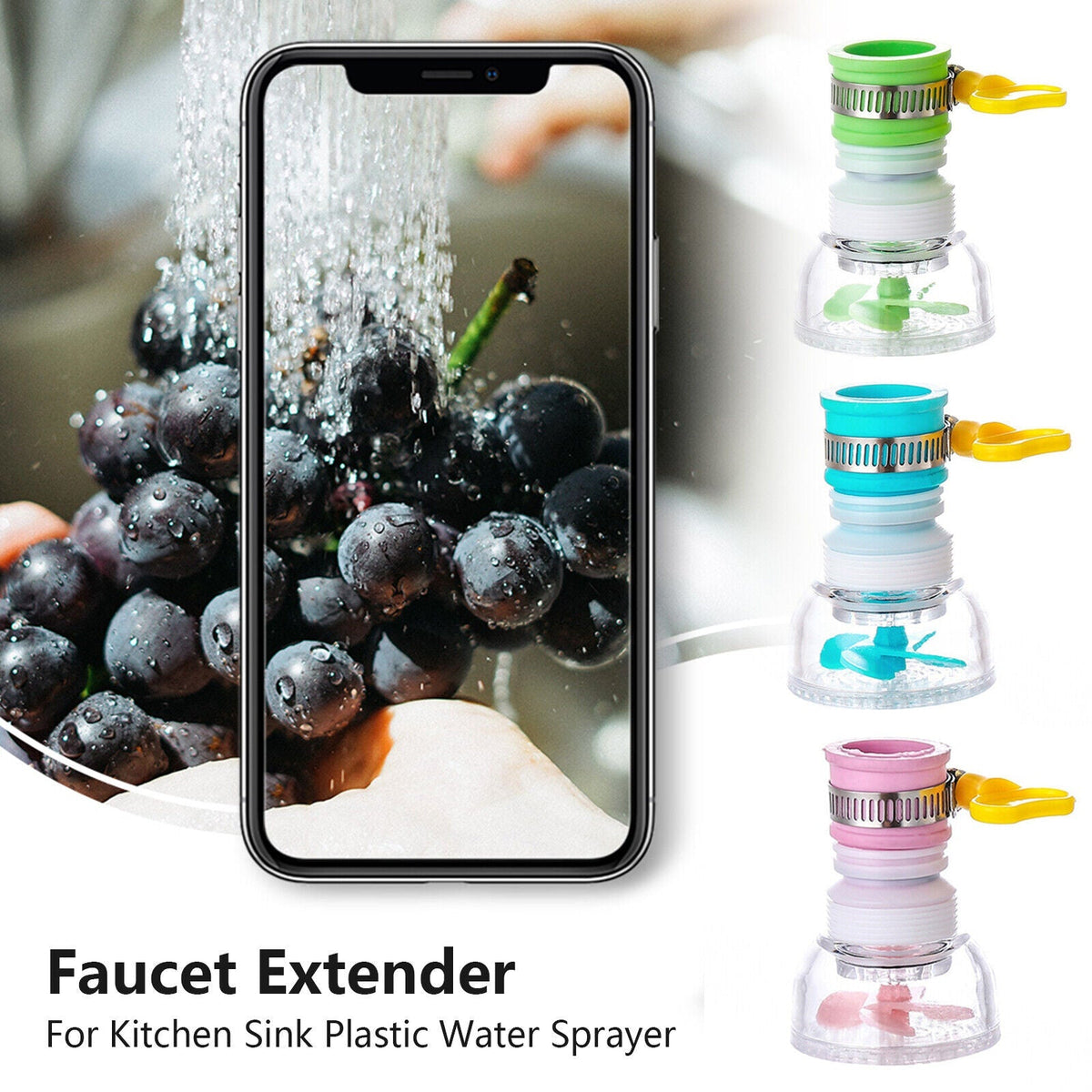 Prolunghe per rubinetto da cucina con rotazione a 360°